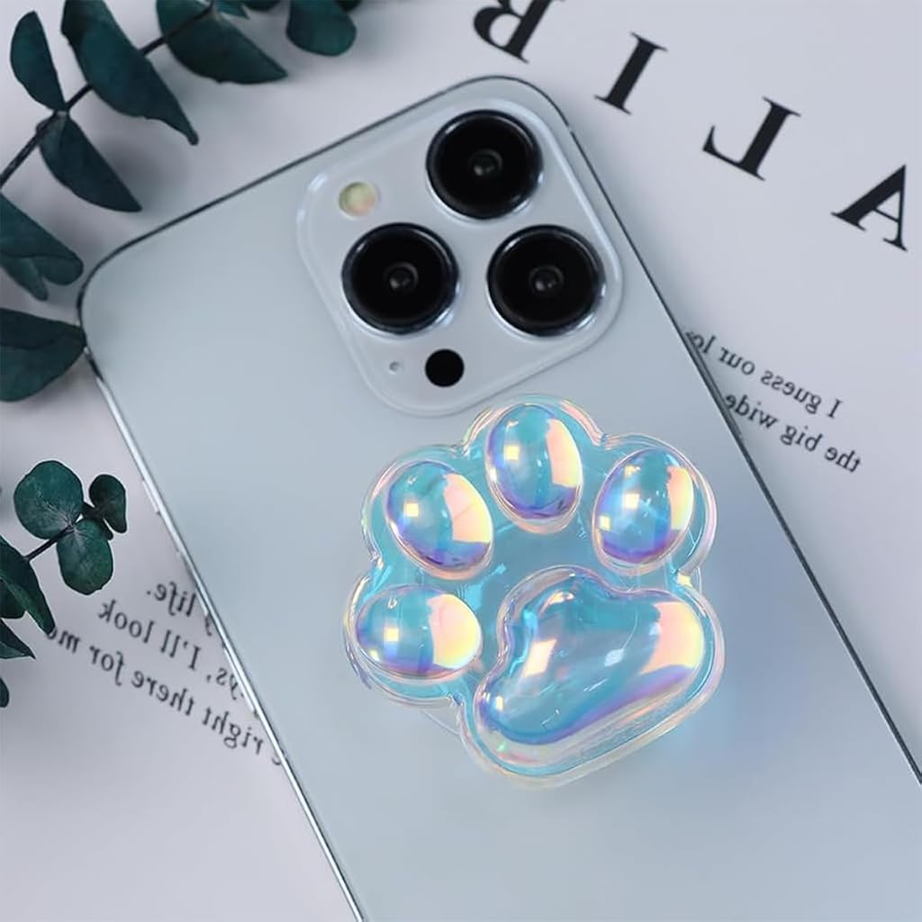 ZORBES® Cute Cat Paw Phone Grip 3D Phone Grip Retractable Self Adhesive Phone Grip Crystal Blue 3D Jelly Cat Paw Phone Grip Mobile Phone Grip Stand Holder ZORBES® Cute Cat Paw Phone Grip 3D Phone Grip Retractable Self Adhesive Phone Grip Crystal Blue 3D Jelly Cat Paw Phone Grip Mobile Phone Grip Stand Holder